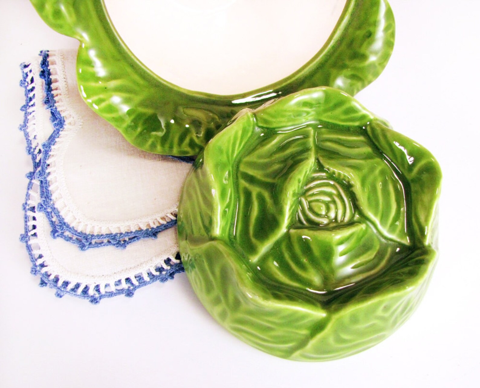 Vintage Cabbage Leaf Bowl with Lid Ceramic Leaf Bowl Etsy