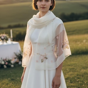 LumiSyne Dames Satijnen, chiffon avondsjaals, zijdeachtig, effen cape, sjaal, lichtgewicht omslagdoeken, stola voor bruiloften, bruidsmode, bruidsmeisjes, schoolbals, feesten, Rood, Eén maat