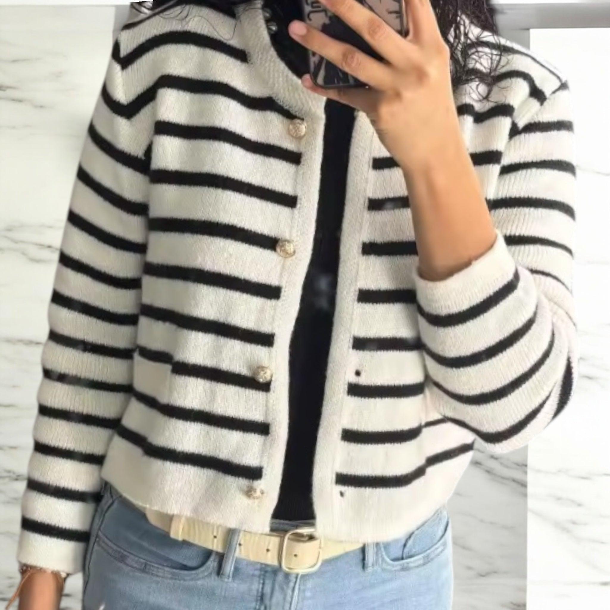 Cardigan Banana Republic Noir Et Or Scintillant - Taille XL - Neuf Sans étiquette