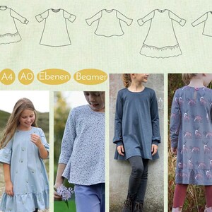 Ebook Koriander | Sewing pattern shirt, tunic, dress for children | Size 74–164 | Firlefanz