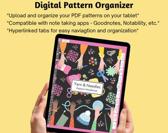 Digital Crochet Knit Pattern Organizer: PDF Notebook (Digital Download)