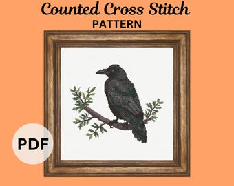 Raven Cross Stitch Pattern (PDF Pattern)