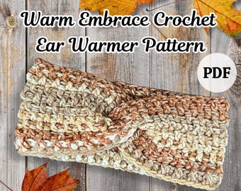Textured Twist Crochet Ear Warmer Pattern, PDF Pattern
