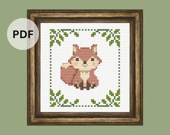 Sweet Woodland Fox-kruissteek, pdf-patroon