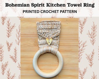 Boho Crochet Kitchen Towel Holder Pattern: Textured Farmhouse Decor (Printed Pattern)