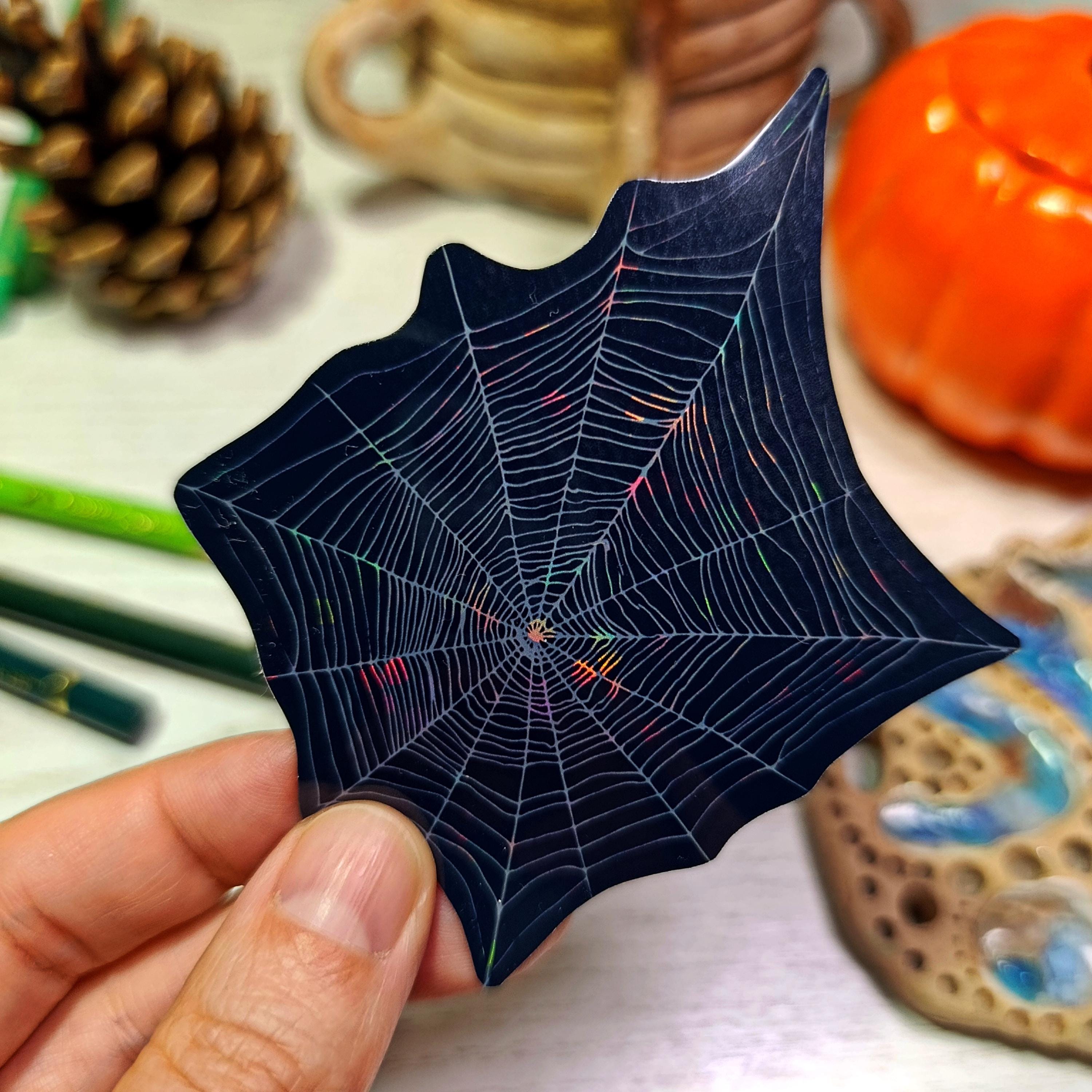 Spiderweb Holo Sticker Gothic Witchy Stickers Cobweb Spooky Halloween ...