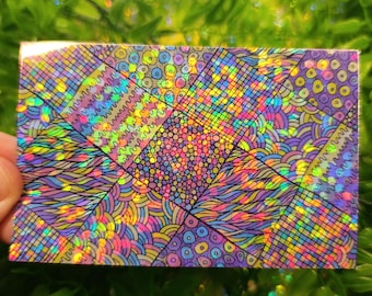 Trippy Sticker Psychedelic Decal Holographic Holo Prismatic Abstract Sticker