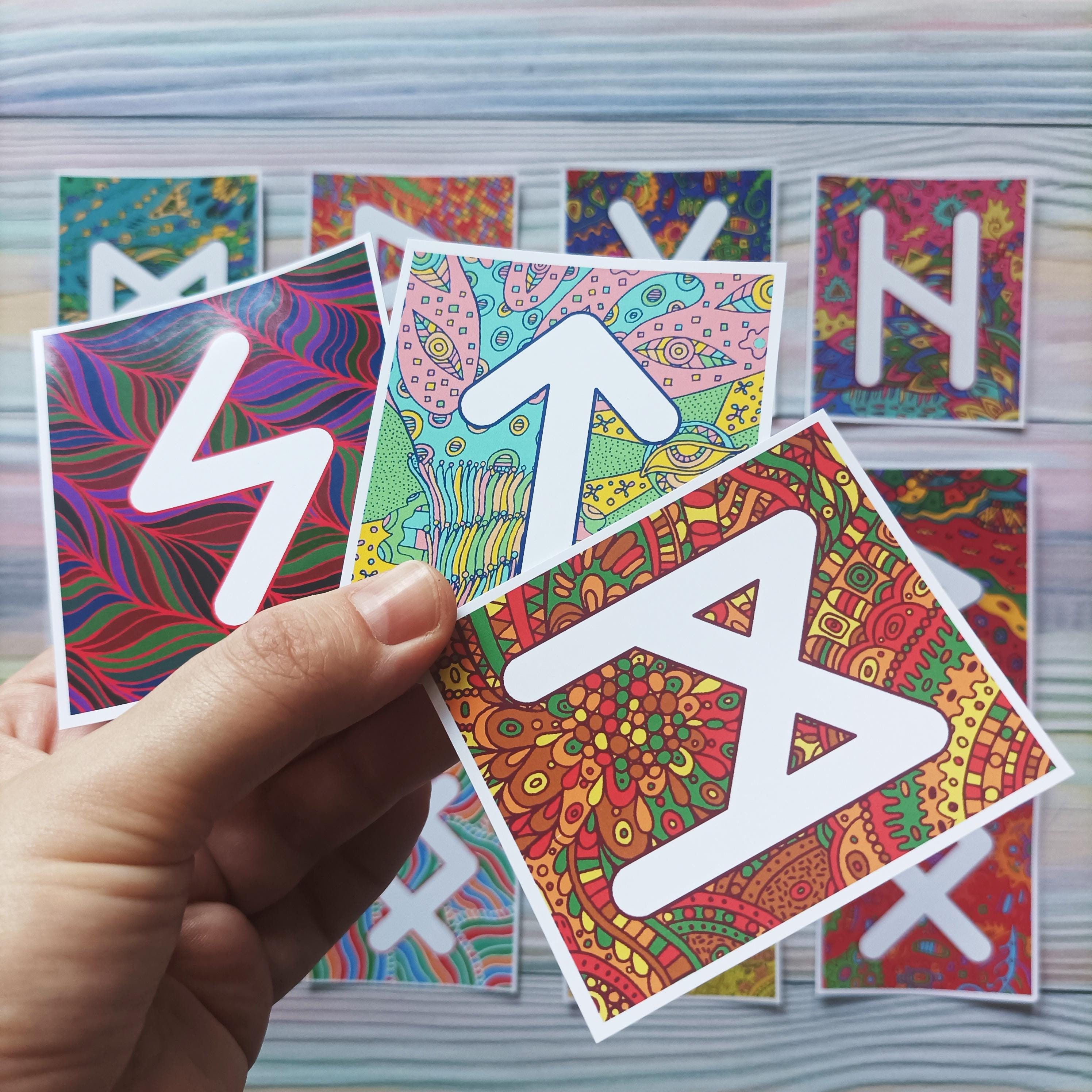 Undead Rune Sticker Futhark Viking Runes Sticker Set of 24 Scandinavic Norse Pagan Elder ...