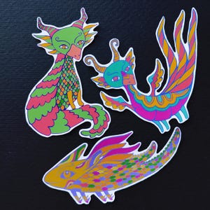 Aesthetic Sticker Pack Dragon Sticker Animal Fantasy Decal for Planner Cute Creatures Decal Fairy Tale Pastel Stickers