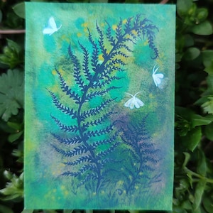 Farn Aufkleber glänzend Schmetterling Vinyl Aufkleber Wald verzauberten Wald Aquarell Aufkleber für Laptop Cottagecore Designs für Planer