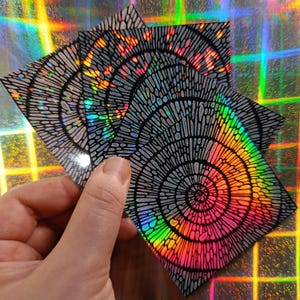 Ammonite Fossil Sticker Holo Seashell Holographic Geology Paleontology Decal Shell Underwater Sticker Ocean Nature