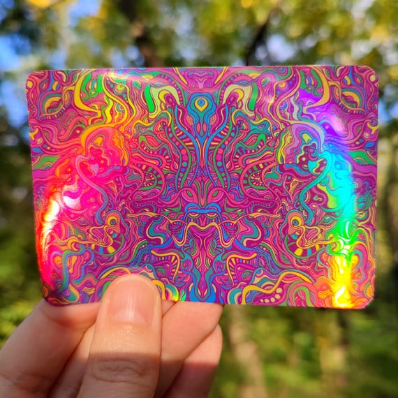 Hippie Sticker Psychedelic Trippy Stickers Prism Decal Abstract Holo Decal Groovy