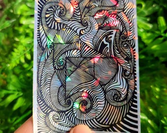 Holo Hippie Psychedelic Abstract Sticker Trippy Weird Iridescent Surreal Stickers