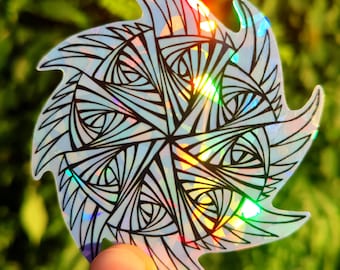 Trippy Holo Mandala Sticker Abstract Iridescent Psychedelic Stickers