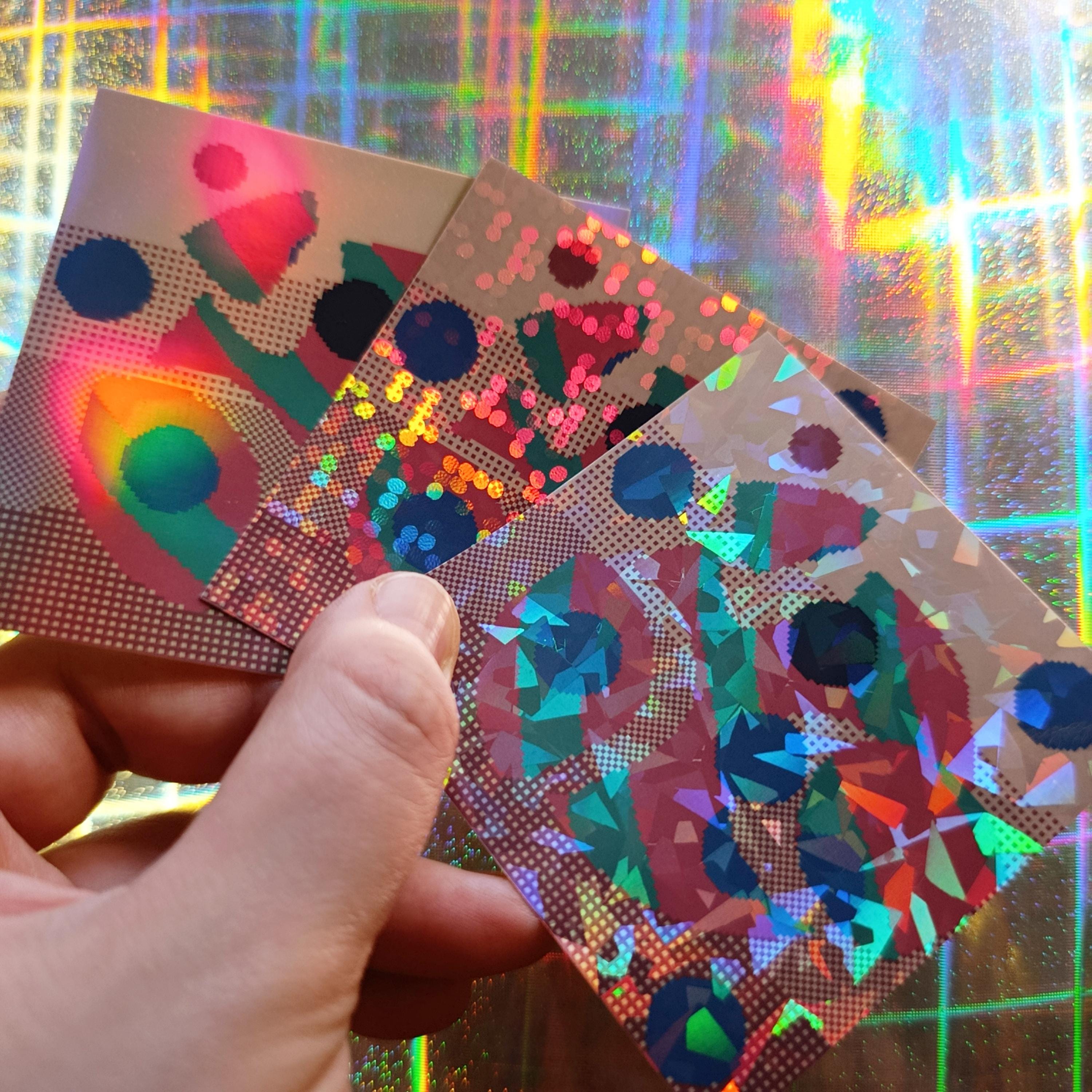 Pixel Art Sticker Holo Weirdcore Y2K Retrowave Holographic Decal ...