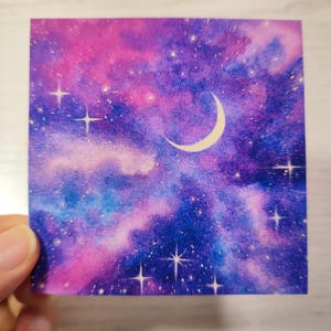 Celestial sticker nachtelijke hemel sticker Cloud sticker pastel sticker maan paars telefoonhoes ruimte Lofi