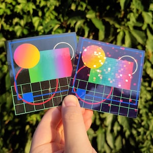 Weirdcore Sticker Y2K Webcore Stickers Holographic Decal Holo Vaporwave Cybercore Abstract Iridiscent Retrowave Cyberpunk 90s Decal