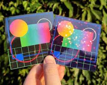 Weirdcore Sticker Y2K Webcore Stickers Holographic Decal Holo Vaporwave Cybercore Abstract Iridiscent Retrowave Cyberpunk 90s Decal