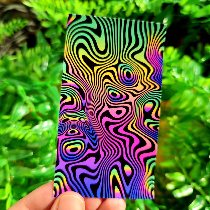 Psychedelic Trippy Sticker Optical Illusion Abstract Vaporwave Stickers Matte