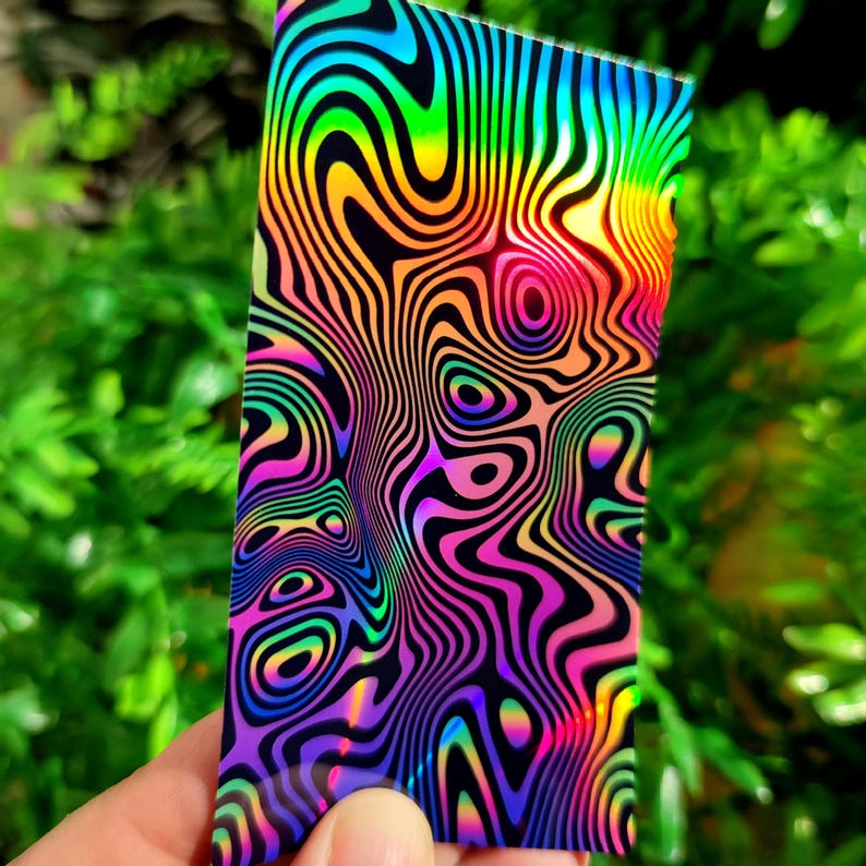 Psychedelic Trippy Sticker Optical Illusion Abstract Vaporwave Stickers Holographic