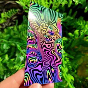 Psychedelic Trippy Sticker Optical Illusion Abstract Vaporwave Stickers Glossy