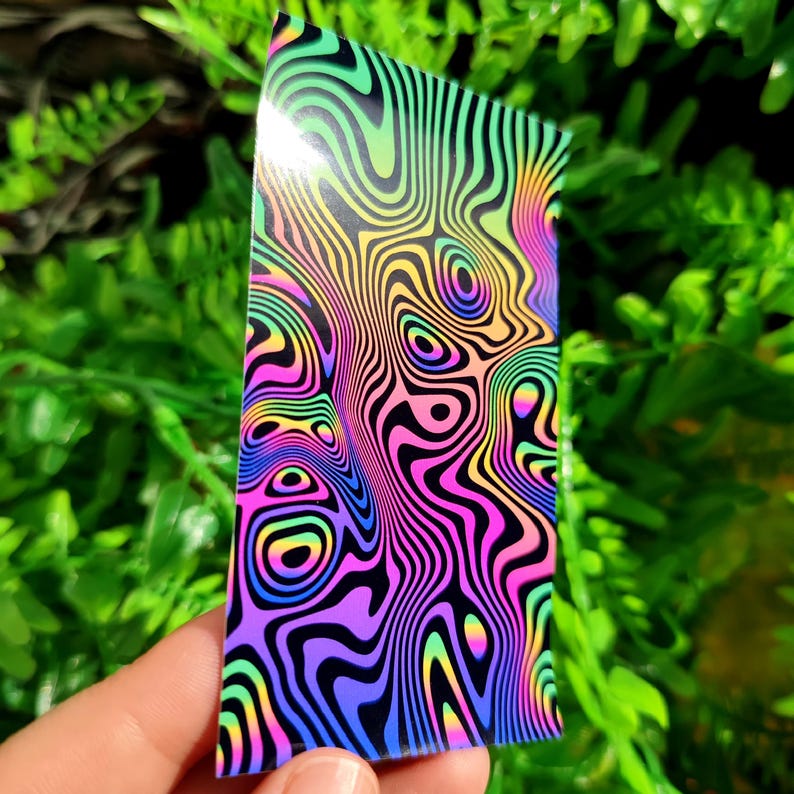 Psychedelic Trippy Sticker Optical Illusion Abstract Vaporwave Stickers Glossy