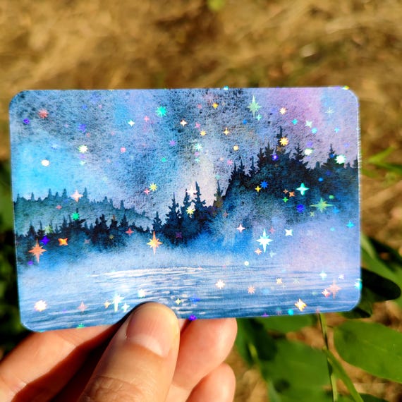 Foggy Forest Lake Holo Mountain Sticker Nature Landscape Woodland Enchanted Forest Stickers