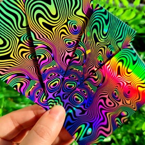 Psychedelic Trippy Sticker Optical Illusion Abstract Vaporwave Stickers image 5