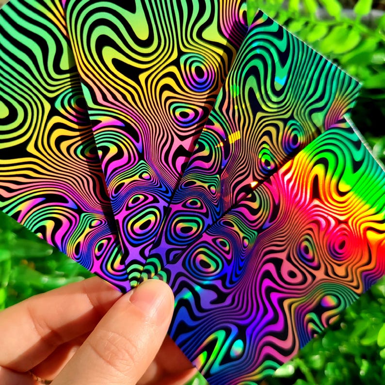 Psychedelic Trippy Sticker Optical Illusion Abstract Vaporwave Stickers image 5