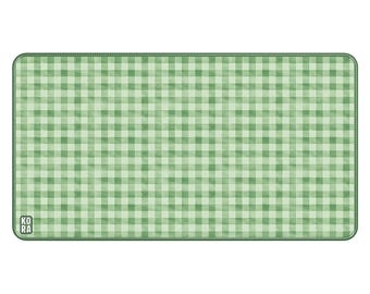 Green Gingham Desk Mat | Cottagecore Laptop Pad, Cozy Office Mouse Pad