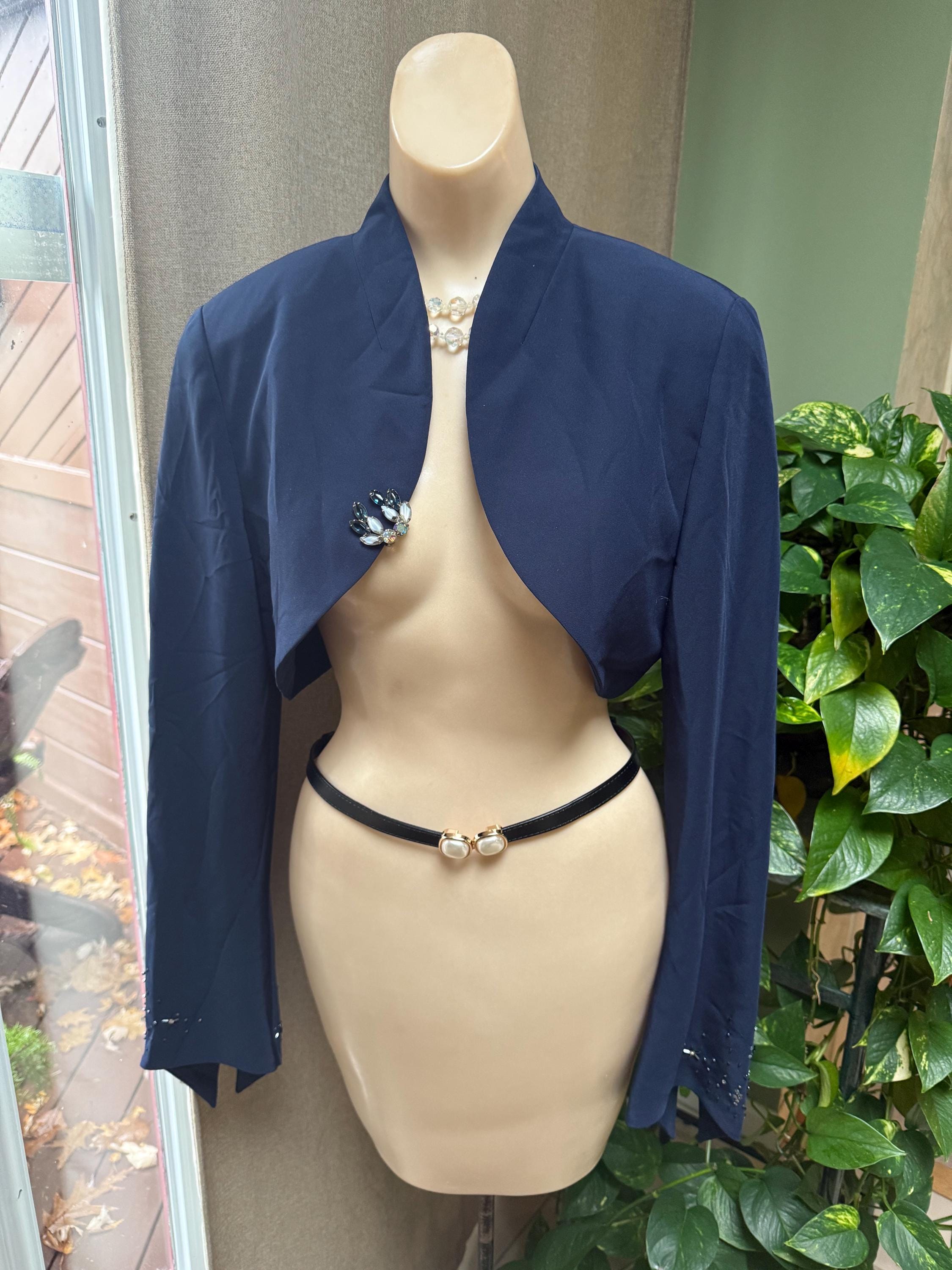 Navy Bolero Jacket - Etsy Navy Bolero Jacket - Etsy
