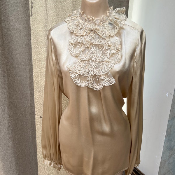 Vintage Silk Anne Klein II Blouse | MEDIUM