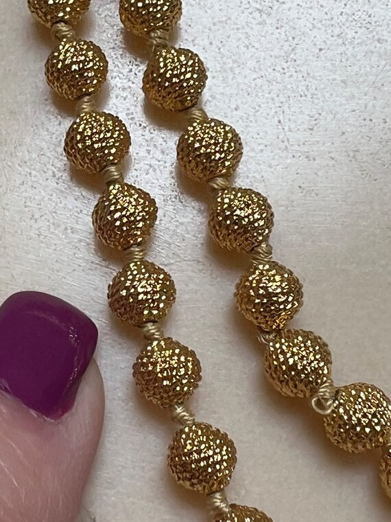 Vintage 18kt goldplate bead necklace bracelet set… - image 5