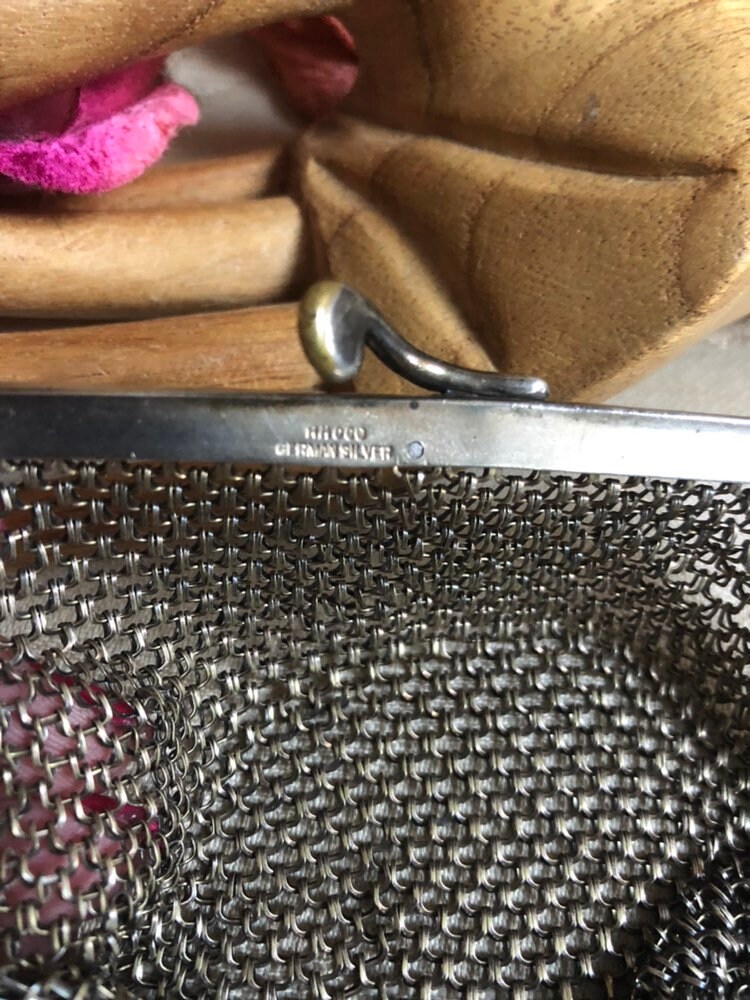 Vintage antique German silver metal mesh small purse oxidized silver metal mesh little handbag bride s silver mesh mini bag wedding purse Etsy