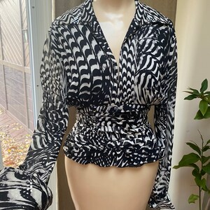 black and white dressy top