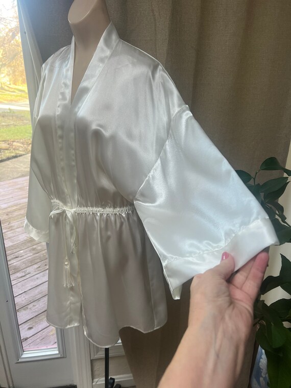 Vintage off white Victoria's Secret S tie robe, V… - image 1