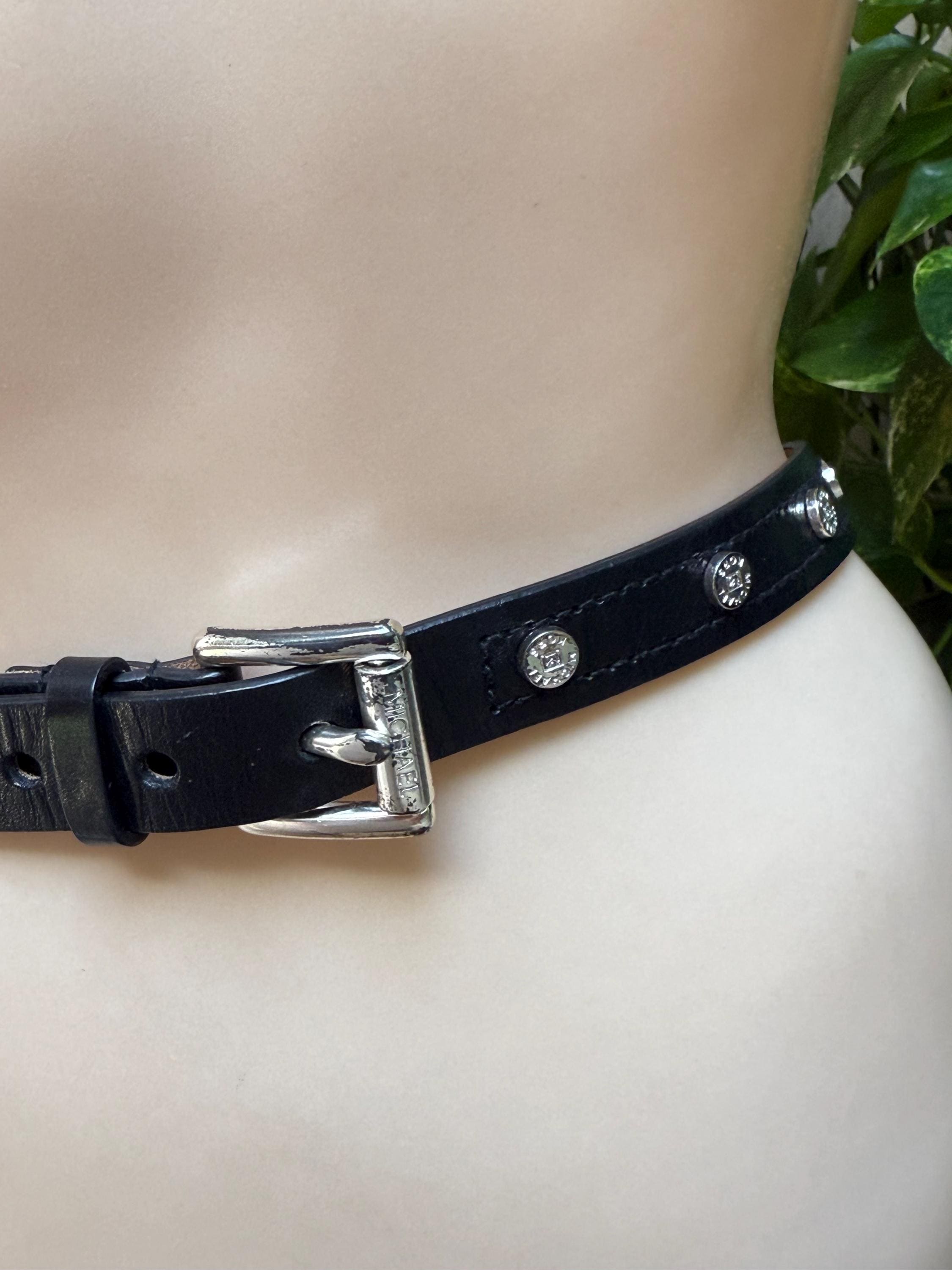Black leather studded michael kors belt spring y2k low rise boho classic spring Black Pyramid Stud Vegan Leather Belt | Minga London – Minga  main image 3