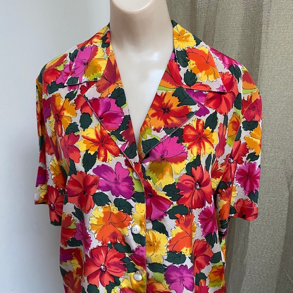 Silk Knit Floral Top