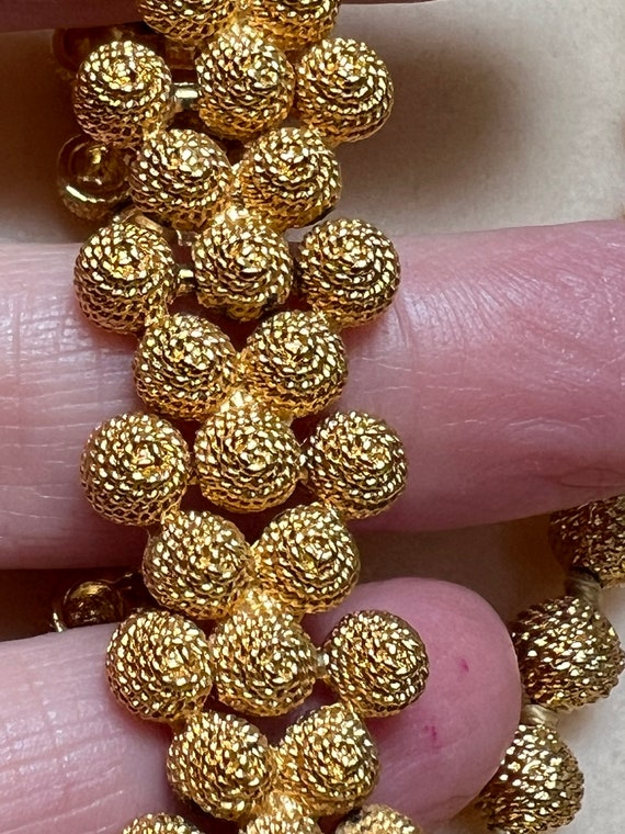 Vintage 18kt goldplate bead necklace bracelet set… - image 9