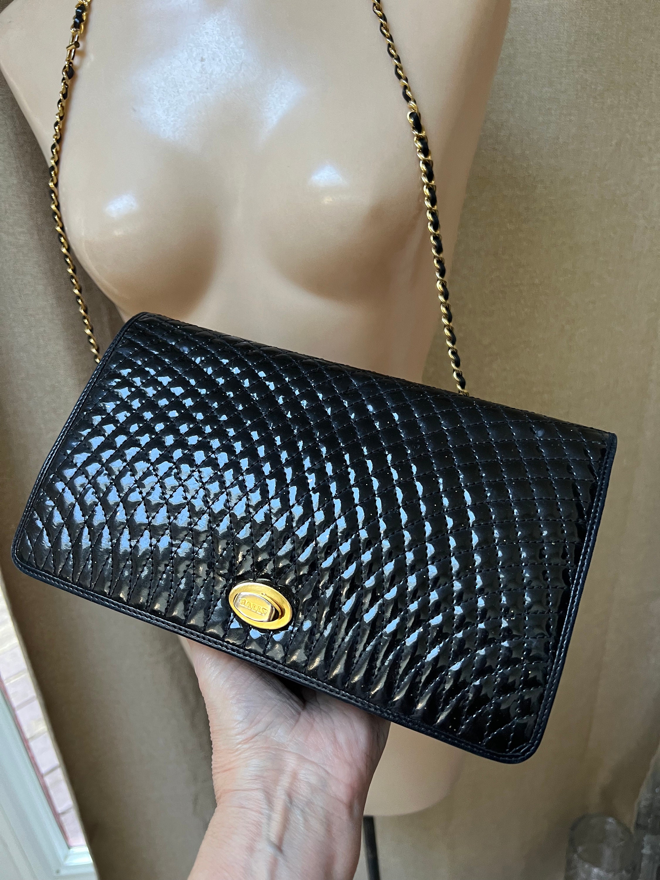 Jay Herbert, Bags, Vintage Jay Herbert Black Patent Leather Quilted  Chanel Style Handbag Classic