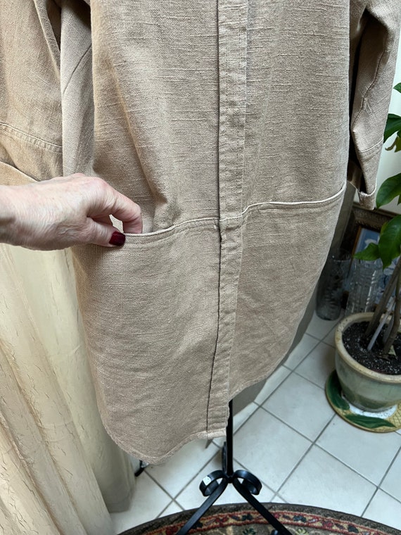 Vintage khaki linen blend Chico topper jacket S/M… - image 8