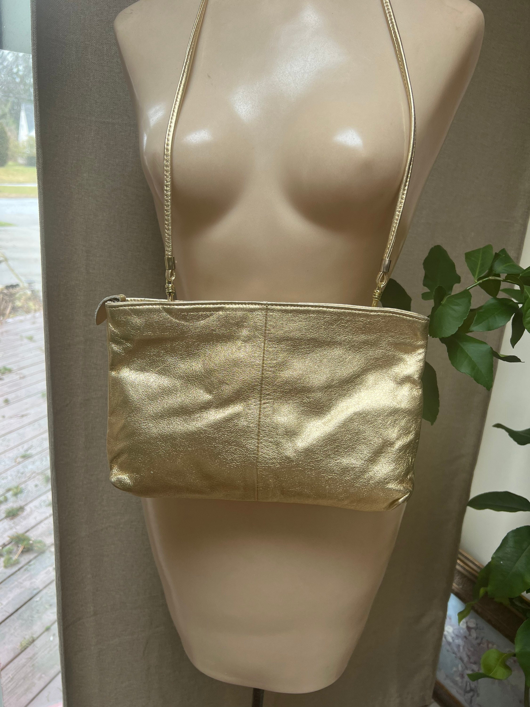 La Regale Bag Leather Cocktail Crossbody Sling Clutch Evening Purse Gold  Beaded