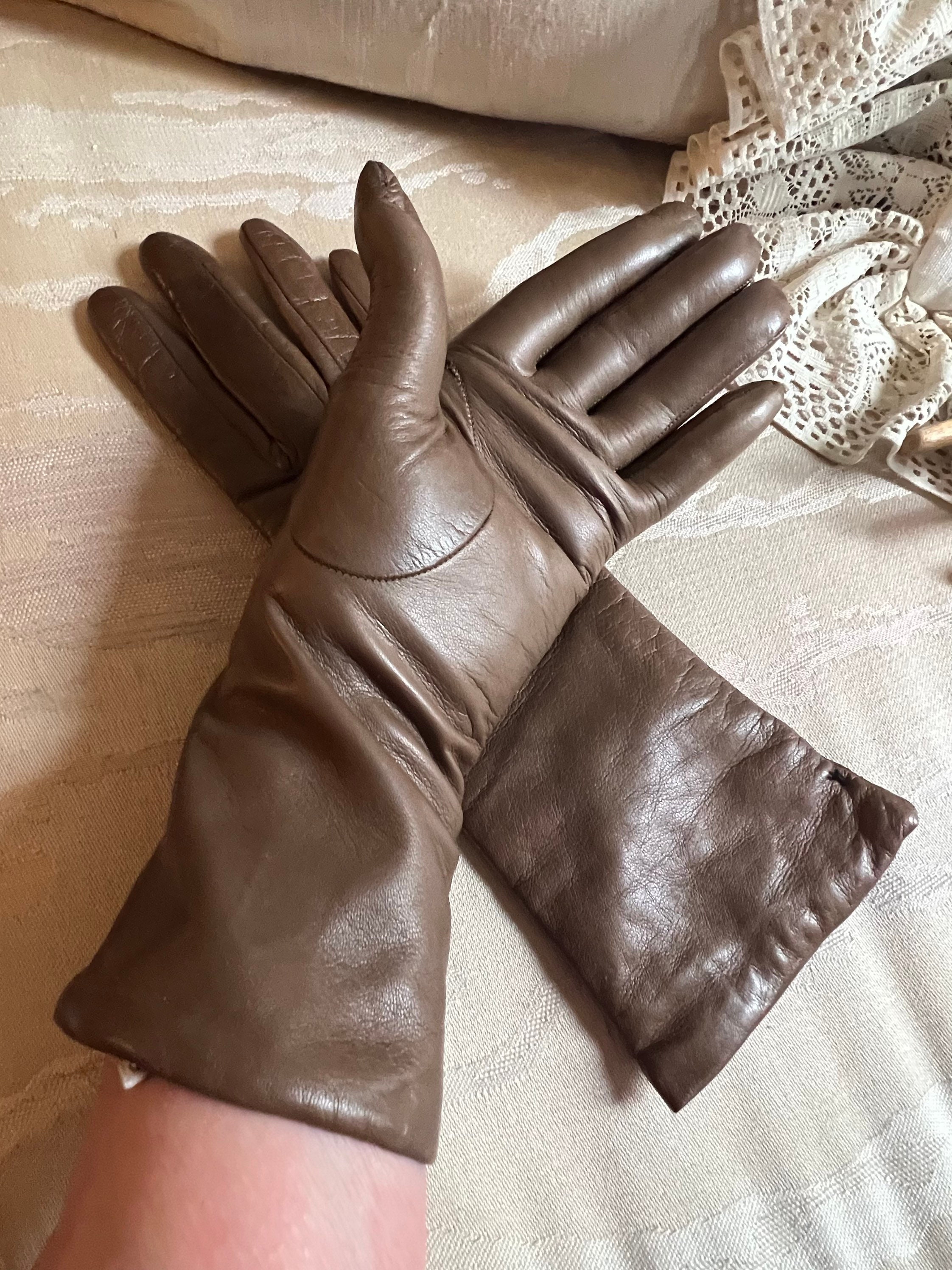 Womens Gloves Women Lace Genuine Leather Gloves Unlined Nappa Lambskin  Wrist Sunscreen Glove Black S at  Women's Clothing store