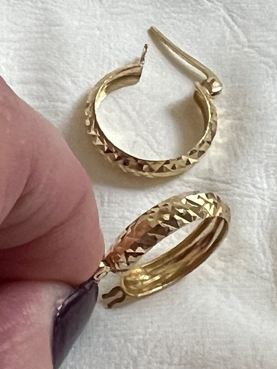 Vintage antique 14k Turkish pierced hoop earrings… - image 10