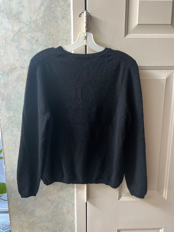 Vintage black crew neck cashmere sweater L, Valer… - image 2