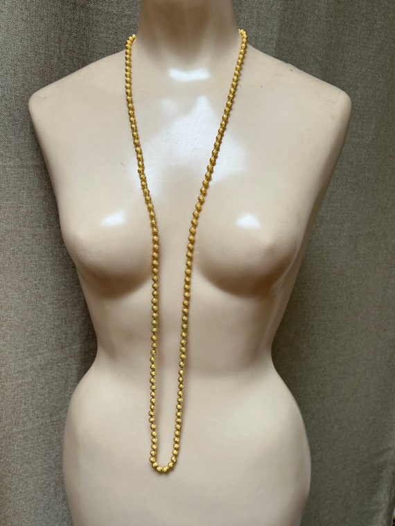 Vintage 18kt goldplate bead necklace bracelet set… - image 3
