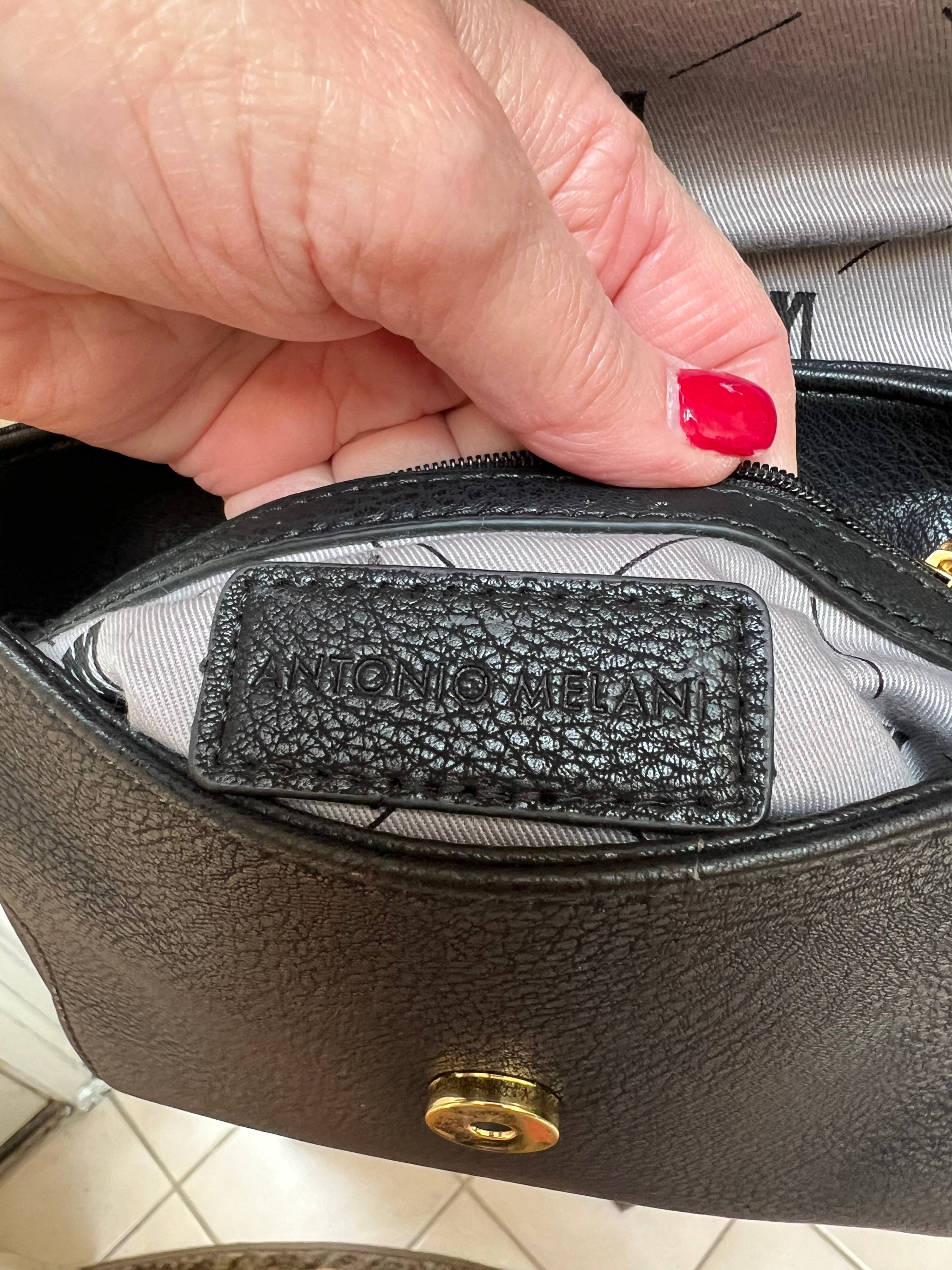 Vintage black leather Antonio Melani small occasional purse black textured leather occasional shoulder purse small black leather handbag Etsy