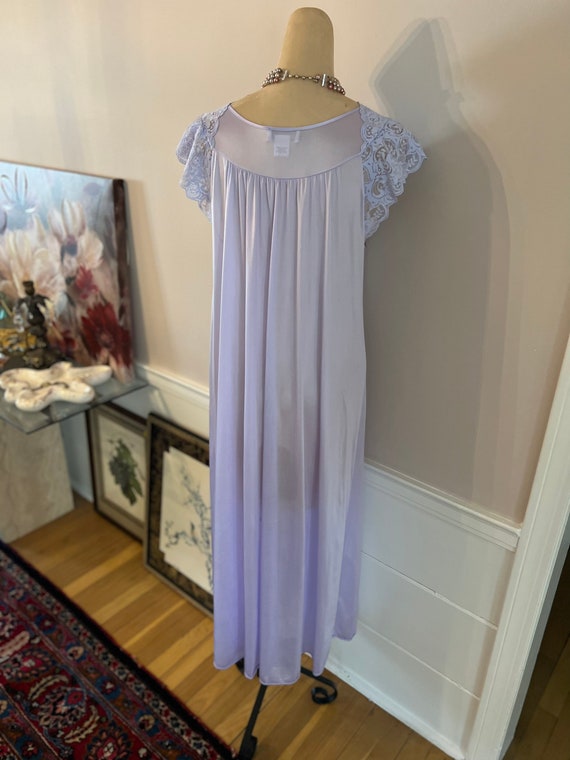 Vintage dusty lavender Shadowline long night gown… - image 5