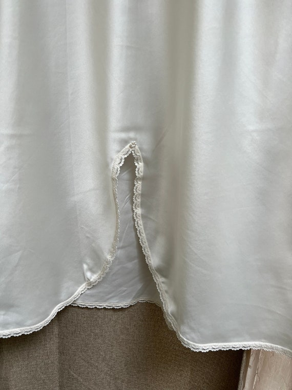 Vintage midcalf ivory sateen skirt slip M, Warner… - image 7