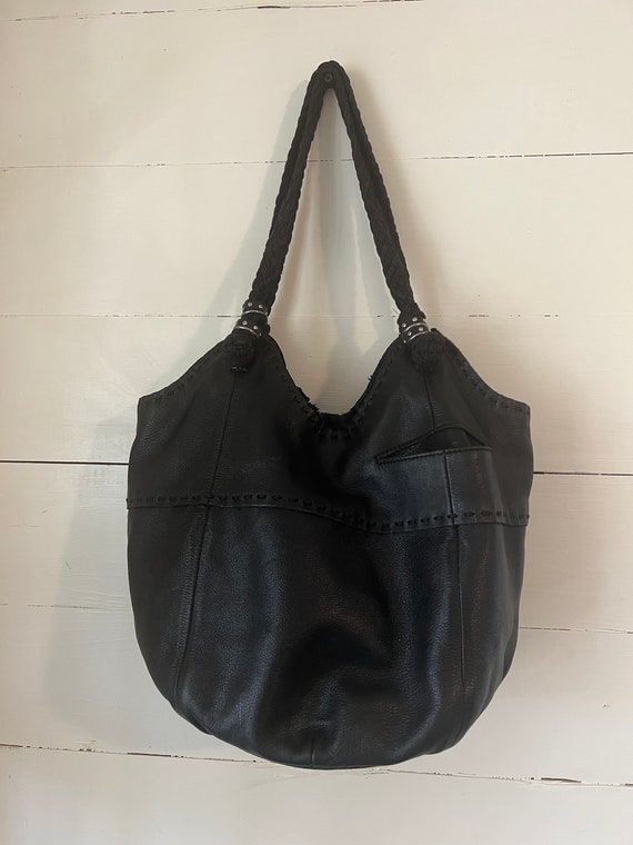 Vintage black leather The Sak hobo bag, slouchy bo